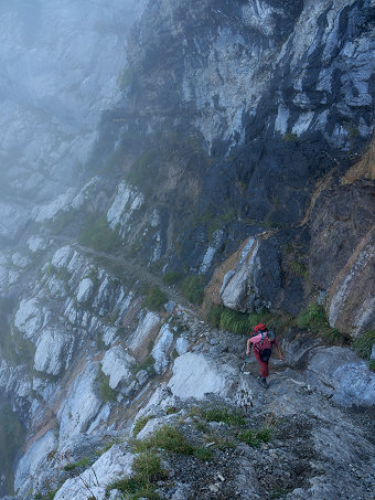 Passage des cascades du Mont Trélod