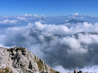 Le Mont Blanc depuis le sommet du Mont Trélod