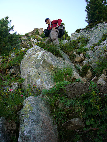 Philippe dans l'arête Nord Ouest des Grands Moulins