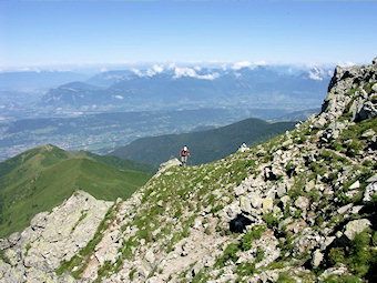 Sur une épaule de l'arête Nord Ouest des Grands Moulins