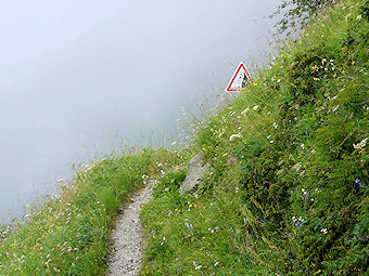 Signalisation dans la traversée du refuge Jean Collet