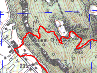 Carte du passage de la falaise de Saint-Benoît