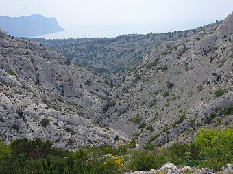 Baie de Cassis depuis le Vallon des Rampes