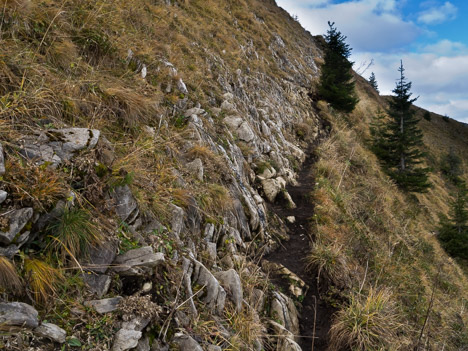 Passage exposé vers le Mont Billiat