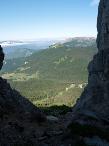 Chamechaude, partie inférieure du couloir cheminée Ouest