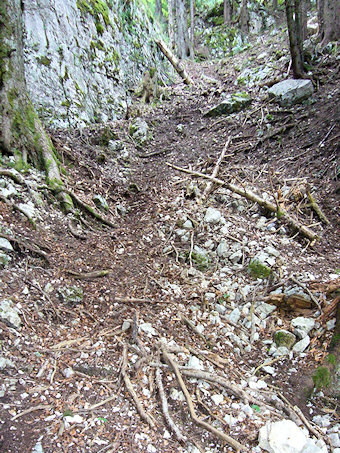 Combe raide, descente de la Cochette