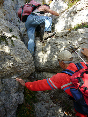 Antoine dans l'escalade du mur