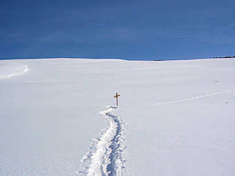 Trace de raquettes à neige