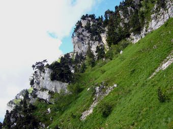 Pente à traverser dans le Passage du Fourneau