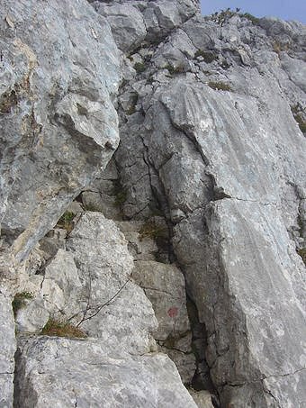 Ressaut final du Pas du Cuert sous le sommet du Mont Outheran