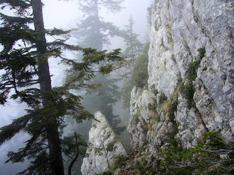 Fissure dans la descente du Pas du loup