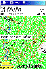 Écran d'un Garmin GPSMap 60CSx