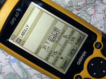 Position UTM mesurée en mètres sur un GPS