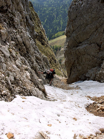 Pas de Serre Brion, couloir