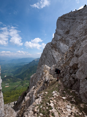 Système de vire en haut du Pas Morta