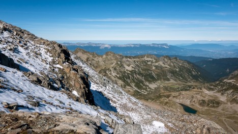 Le Lac de la Colombière et les pics Nord et Sud de Berlanche