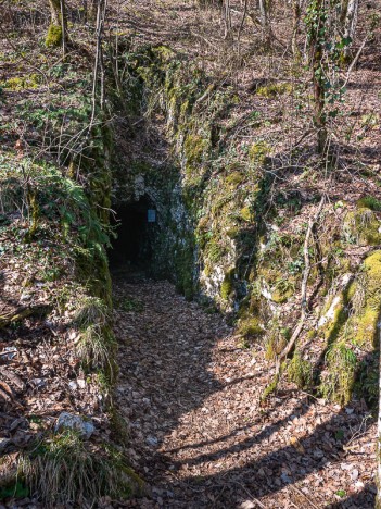 Entrée principale de la mine de fer de la Chapelle du Mont du Chat, mar. 2021