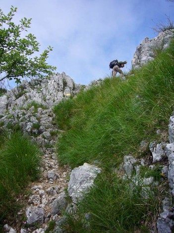 Sortie de l'arête de la Dent du Chat