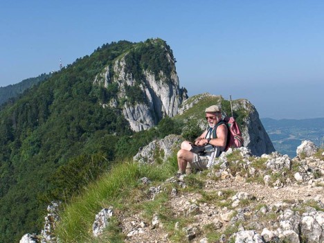Antoine Salvi au sommet de la Dent du Chat