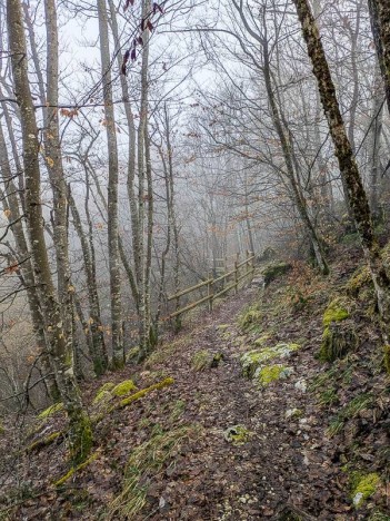 Brume sur le sentier de la Léchère