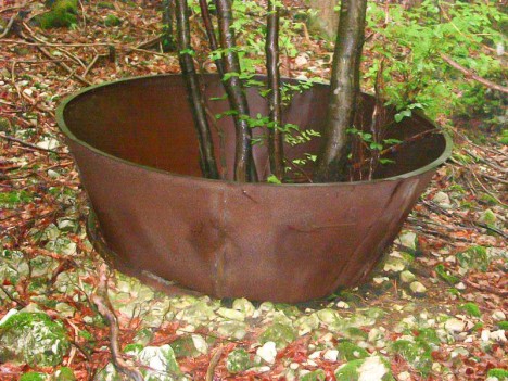 Reste d'un fourneau à charbon de bois