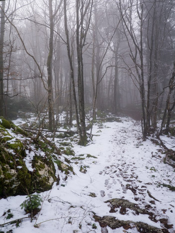 Brouillard entre les cols du Crucifix et de Saint-Michel