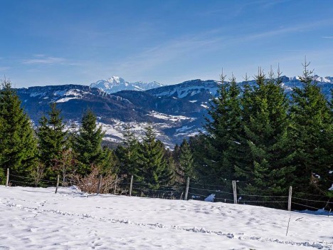Le Mont Blanc, entre le Roc des Bœufs et la Pointe de Banc Plat