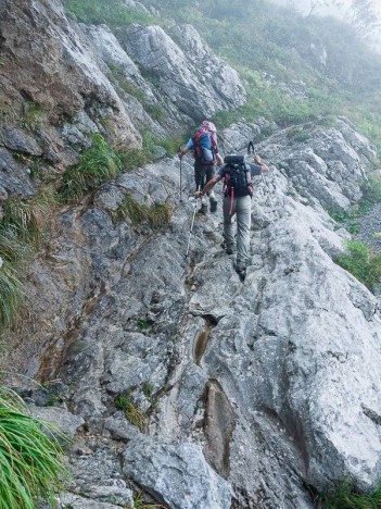 Passage des cascades du Mont Trélod