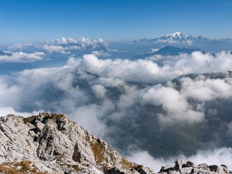 Le Mont Blanc depuis le sommet du Mont Trélod
