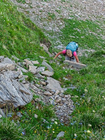 Raide couloir dans le versant W