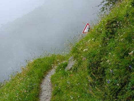 Signalisation dans la traversée du refuge Jean Collet