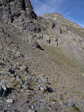 Couloir de descente au Col du Galeteau