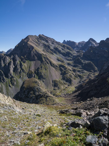 Vue d'ensemble de la descente vers le Vallon du Mercier