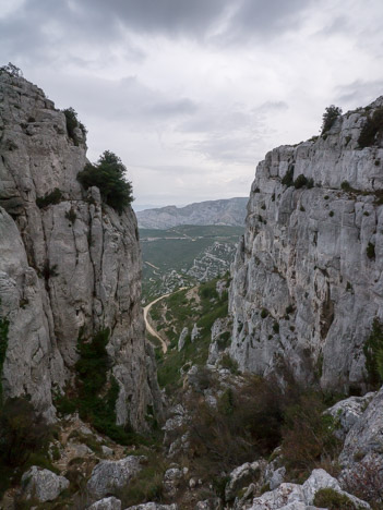 Aiguille Guillemin, sortie du couloir