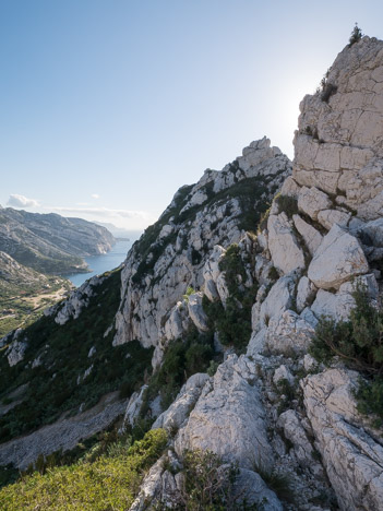 Passage exposé de la Crête de Morgiou