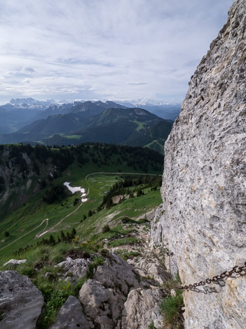 Sortie du couloir équipé du Mont Ouzon