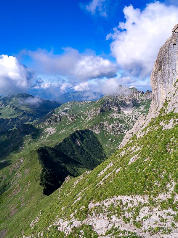 Dans la cheminée du collet de la Pointe de Haute Béne