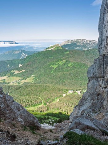 Chamechaude, partie inférieure du couloir cheminée Ouest