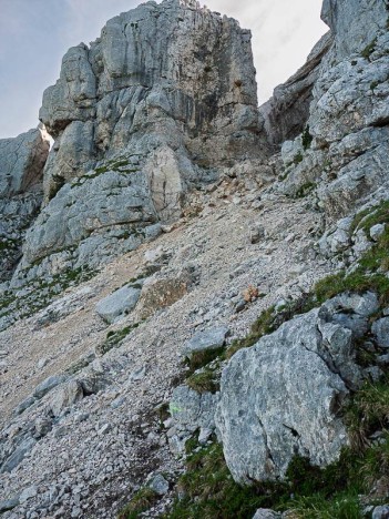 Chamechaude, au pied du couloir cheminée Ouest