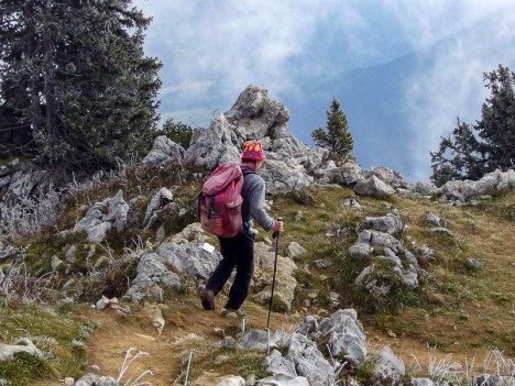 En decendant vers les chalets du Charmant Som