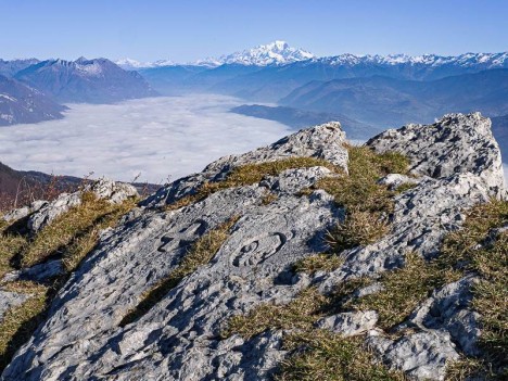 Borne frontière n° 20 de 1822, sur la crête du Grand Manti