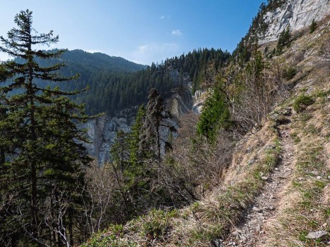 Corniche sur le sentier de la Porte de l'Alpette