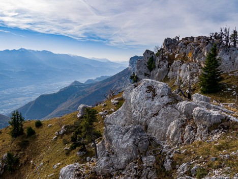 Sur la crête de la Rousse, à travers les Pins Brûlés, oct. 2019