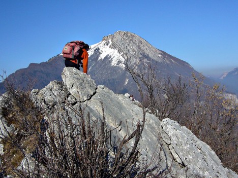 Antoine Salvi sur la crête du Rocher de l'Église, nov. 2007