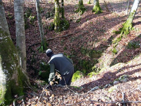 Le puits d'entrée du Gouffre de la Morgne