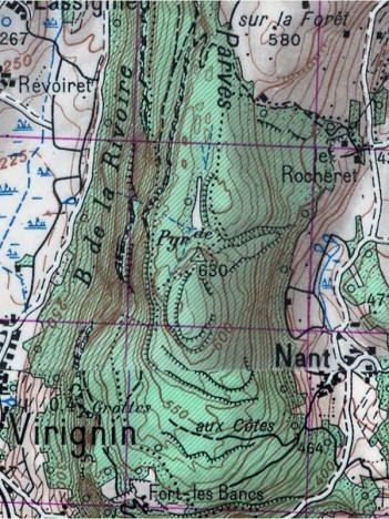 Mont Chevreaux sur la IGN 1950 1/50000e, avr. 2021
