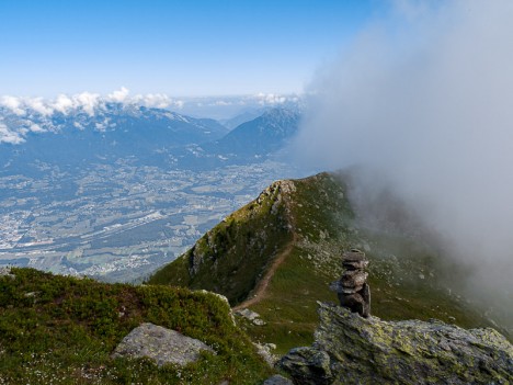 Dans le versant Nord de la Dent du Corbeau, août 2009