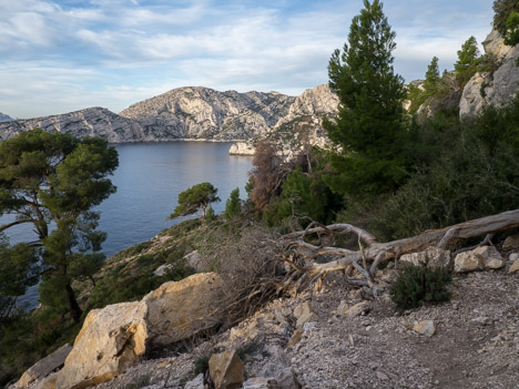 Éboulement sur le sentier de la Calanque de l'Œil de Verre