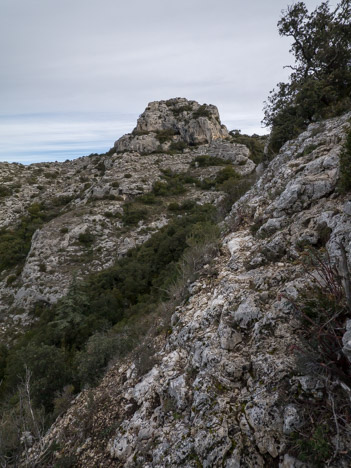 Sommet du Castelas, sortie de la Gorge de Badarel
