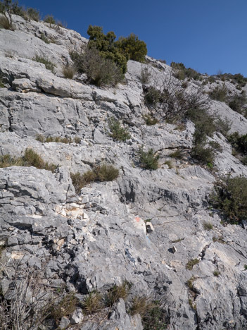 Passage dans la descente des Rochers de Onze Heures